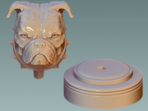 English Bulldog Head 3D Baskı Modeli