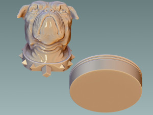 English Bulldog Head 3D Baskı Modeli