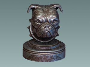 English Bulldog Head 3D Baskı Modeli