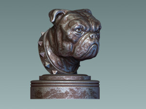 English Bulldog Head 3D Baskı Modeli