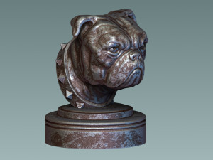 English Bulldog Head 3D Baskı Modeli