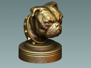 English Bulldog Head 3D Baskı Modeli