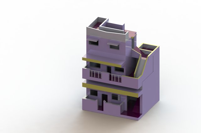 2 floor house Model 3D .c4d .max .obj .3ds .fbx .stl .blend 