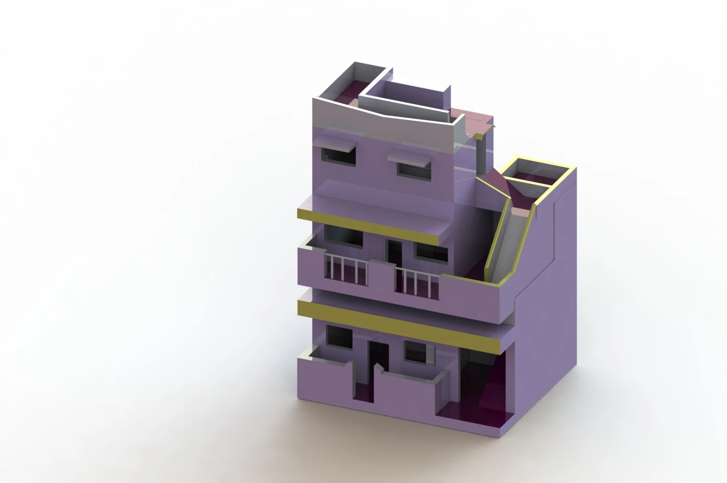 2 floor house 3D Model .c4d .max .obj .3ds .fbx .stl .blend 
