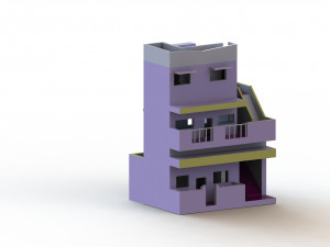 2 floor house Model 3D