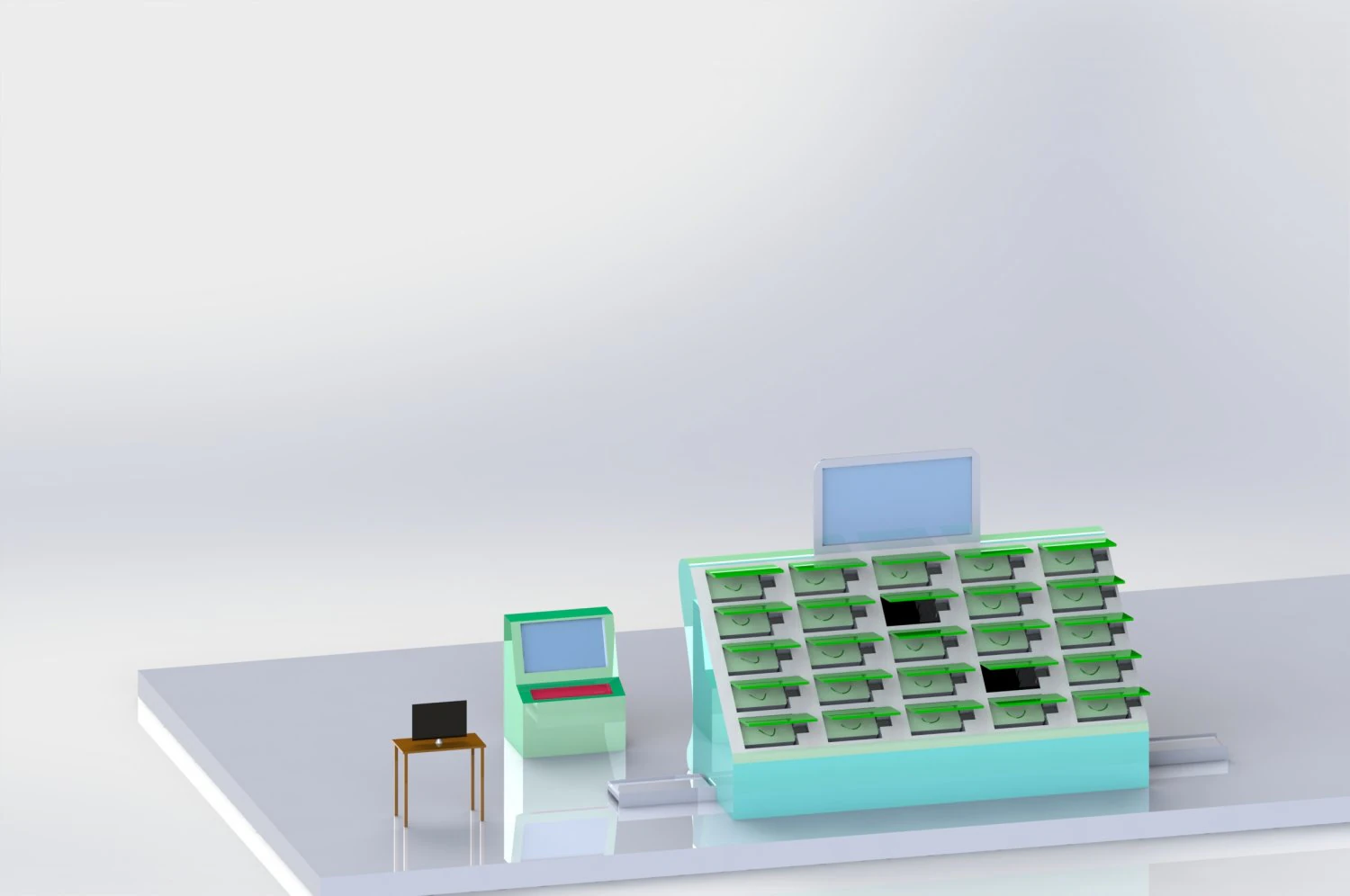 Battery swapping machine 3D Model .c4d .max .obj .3ds .fbx .stl .blend