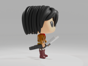 Mikasa Ackerman funko pop from Attack on Titan 3D प्रिंट मॉडल