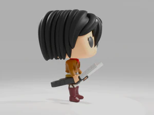 Mikasa Ackerman funko pop from Attack on Titan 3D Print Model