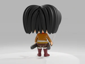 Mikasa Ackerman funko pop from Attack on Titan 3D Print Model