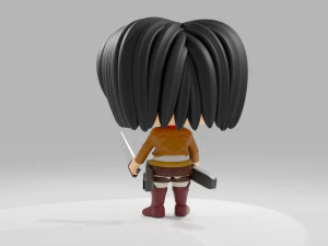 Mikasa Ackerman funko pop from Attack on Titan 3D Print Model