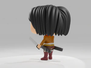 Mikasa Ackerman funko pop from Attack on Titan 3D Print Model