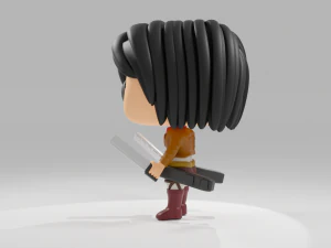 Mikasa Ackerman funko pop from Attack on Titan 3D Print Model