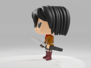 Mikasa Ackerman funko pop from Attack on Titan 3D प्रिंट मॉडल