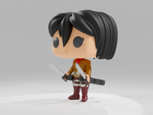Mikasa Ackerman funko pop from Attack on Titan 3D प्रिंट मॉडल