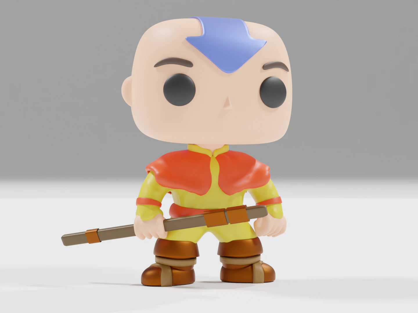 Avatar Aang from Avatar the Last airbender Funko pop 3D Print Model .c4d .max .obj .3ds .fbx .stl .blend 
