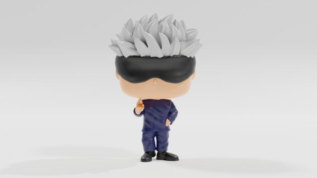 Satoru Gojo funko pop from Jujutsu Kaisen 3D Print Model .c4d .max .obj .3ds .fbx .stl .blend 