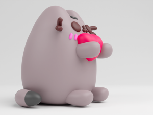 FunKo Pop Pusheen with Heart Modello di stampa 3D