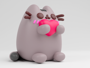 FunKo Pop Pusheen with Heart Modello di stampa 3D
