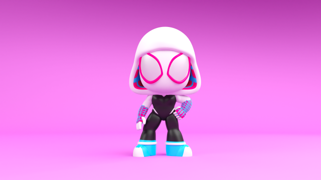 Marvels Spider-Gwen 3D Принт Модель .c4d .max .obj .3ds .fbx .stl .blend 