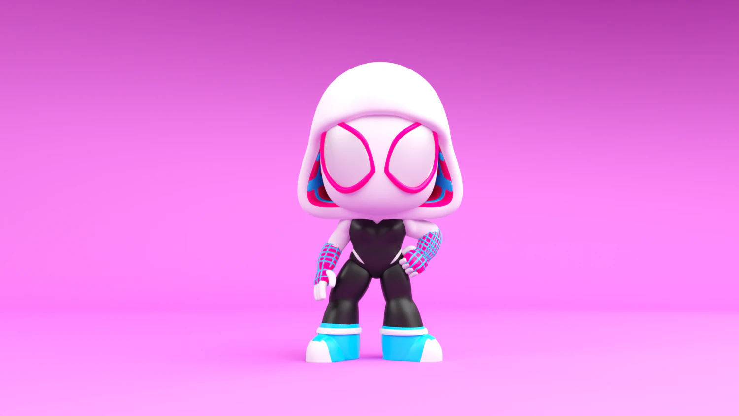 Marvels Spider-Gwen 3D Print Model .c4d .max .obj .3ds .fbx .stl .blend 
