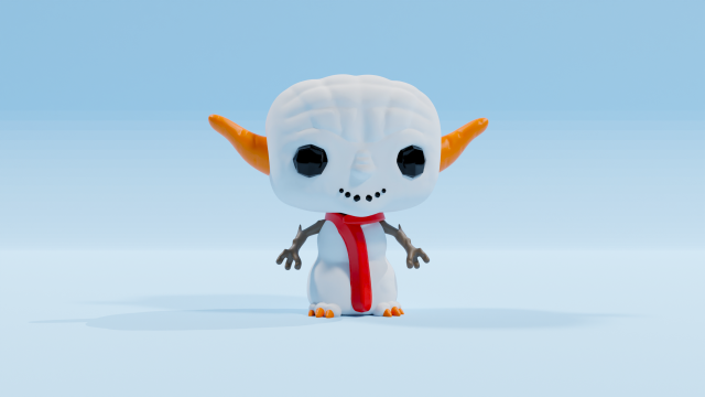 Snowman Yoda Funko pop Modello di stampa 3D .c4d .max .obj .3ds .fbx .stl .blend