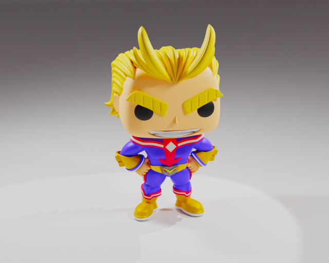 All Might from the My Hero Academia Funko Pop 3D प्रिंट मॉडल .c4d .max .obj .3ds .fbx .stl .blend 