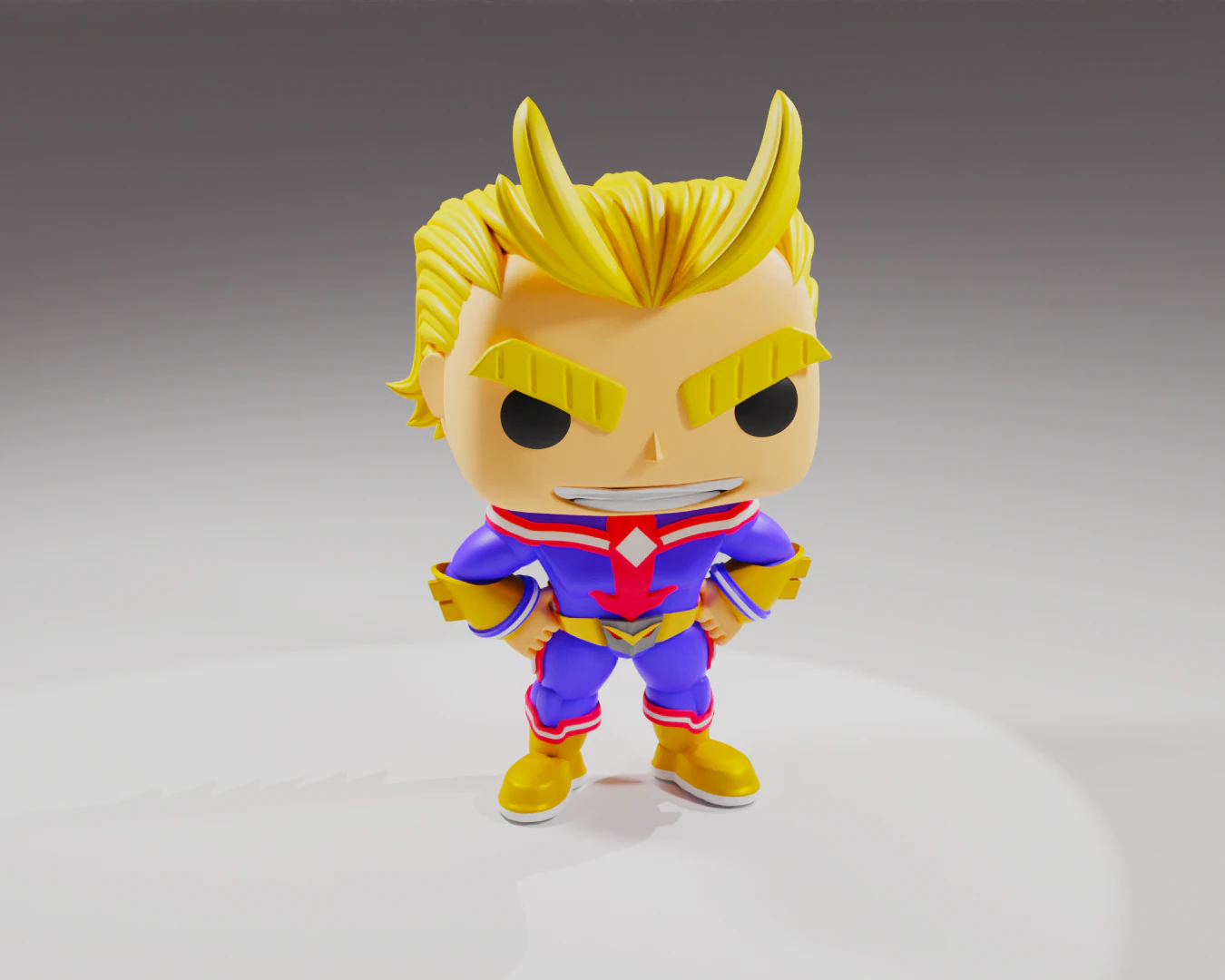 All Might from the My Hero Academia Funko Pop 3D Print Model .c4d .max .obj .3ds .fbx .stl .blend 