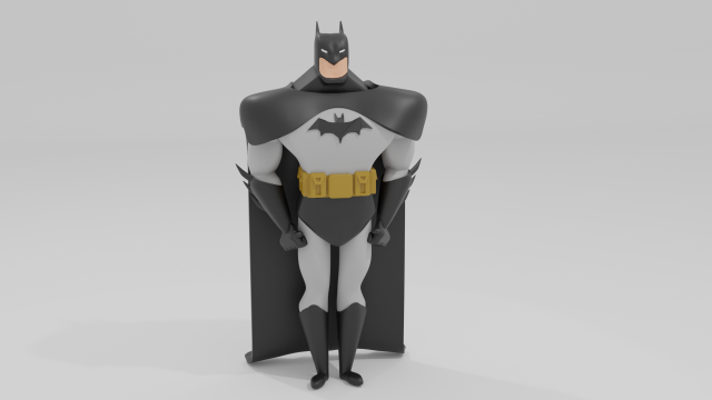 BatMan from the animated series 3D Print Model .c4d .max .obj .3ds .fbx .stl .blend 