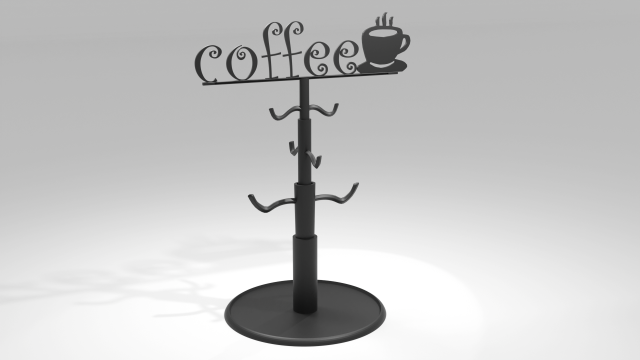 Coffee Mug Holder Stand Model Cetak 3D .c4d .max .obj .3ds .fbx .stl .blend 