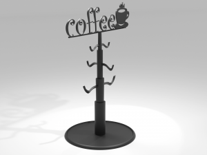 Coffee Mug Holder Stand Model Cetak 3D