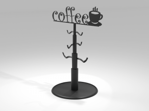 Coffee Mug Holder Stand Model Cetak 3D