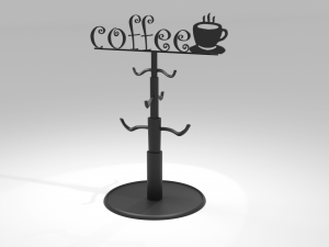Coffee Mug Holder Stand Model Cetak 3D