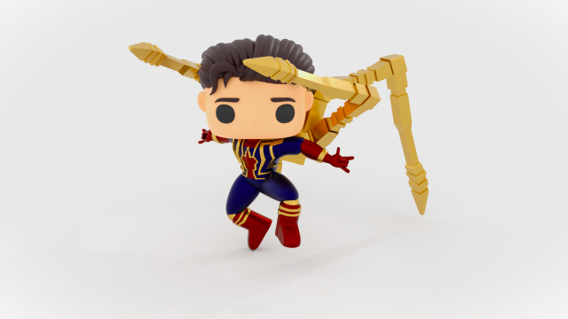 SpiderMan Tom Holland iron suit funko pop Modelo de Impressão 3D .c4d .max .obj .3ds .fbx .stl .blend 