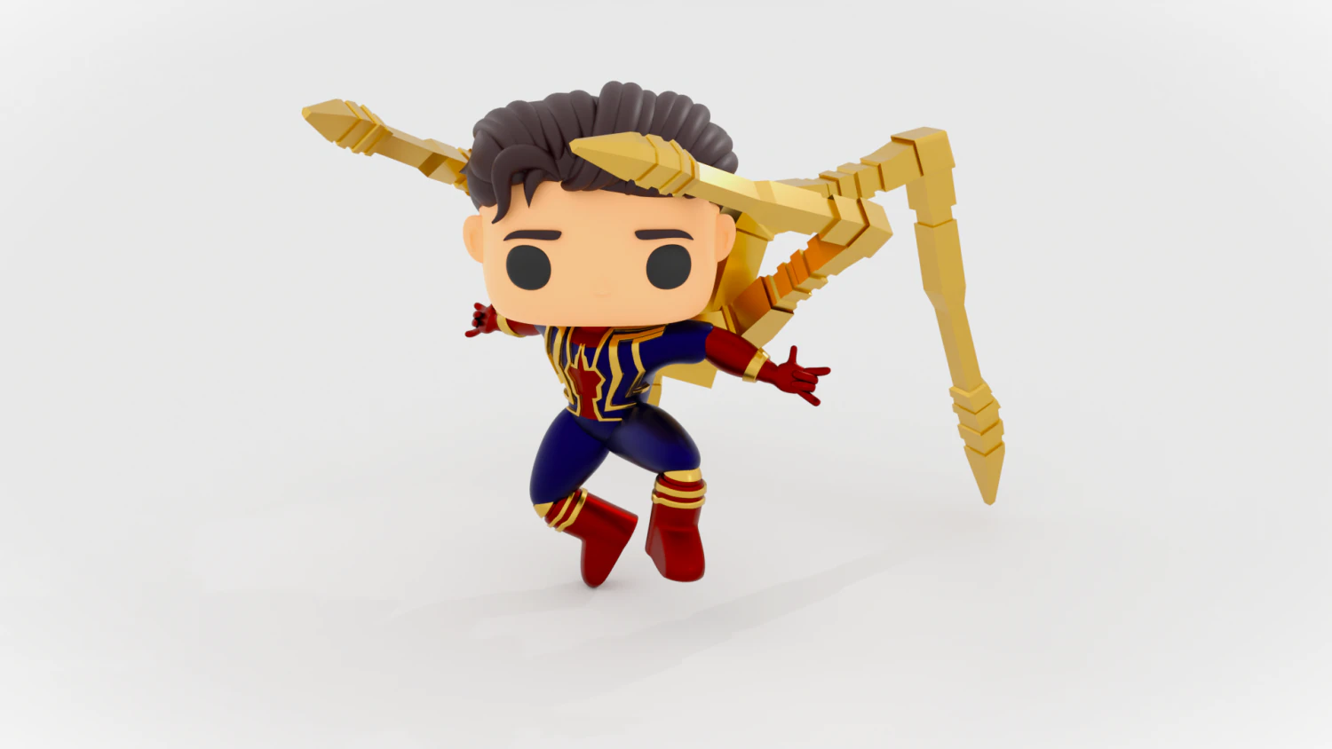 SpiderMan Tom Holland iron suit funko pop 3D Print Model .c4d .max .obj .3ds .fbx .stl .blend