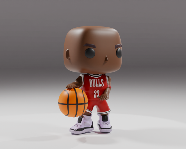 Michael Jordan Funko pop 3Dプリントモデル .c4d .max .obj .3ds .fbx .stl .blend 