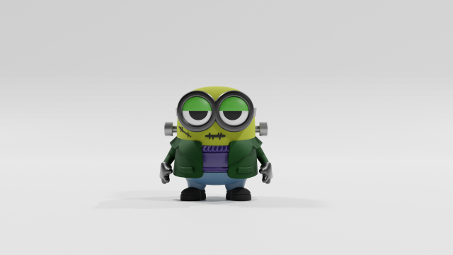 Minions Halloween Frankenbob Funko Pop Modello di stampa 3D .c4d .max .obj .3ds .fbx .stl .blend