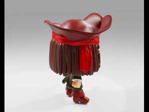 Jack Sprrow Funko Pop from the Pirates of the Caribbean 3D Print Model