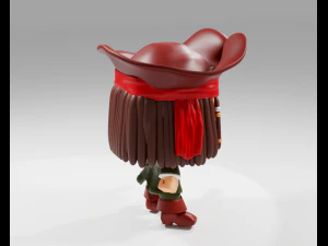 Jack Sparrow Funko Pop van de Pirates of the Caribbean 3D printmodel