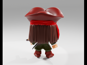 Jack Sprrow Funko Pop from the Pirates of the Caribbean 3D Print Model