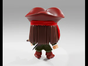 Jack Sparrow Funko Pop van de Pirates of the Caribbean 3D printmodel