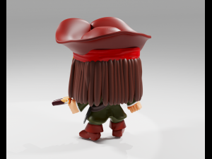 Jack Sprrow Funko Pop from the Pirates of the Caribbean 3D Print Model