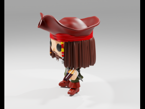 Jack Sprrow Funko Pop from the Pirates of the Caribbean 3D Print Model