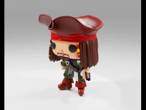 Jack Sparrow Funko Pop van de Pirates of the Caribbean 3D printmodel