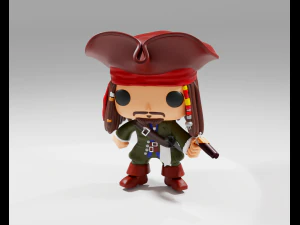 Jack Sparrow Funko Pop van de Pirates of the Caribbean 3D printmodel