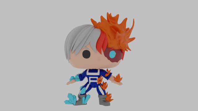 Shoto Todoroki Funko Pop 3Dプリントモデル .c4d .max .obj .3ds .fbx .stl .blend 