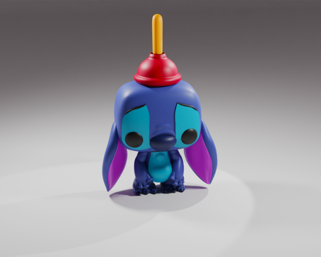 Lilo Stitch Stitch with Plunger Funko Pop 3D 打印模型 .c4d .max .obj .3ds .fbx .stl .blend 