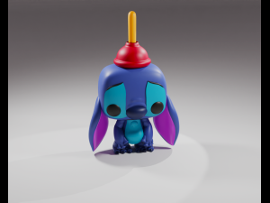 Lilo Stitch Stitch with Plunger Funko Pop 3D Print Model