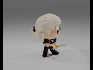 Geralt of Rivia Funko Pop from the Witcher series 3D-Druckmodell