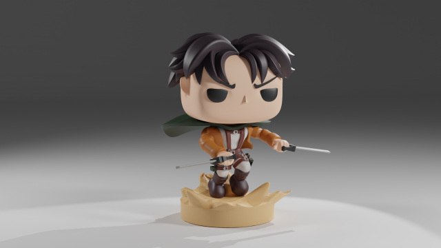 Levi Ackerman Funko Pop from Attack on Titan 3D 프린트 모델 .c4d .max .obj .3ds .fbx .stl .blend 