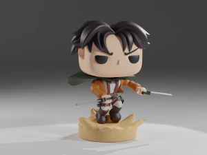 Леві Акерман Funko Pop з Attack on Titan 3D Принт Модель